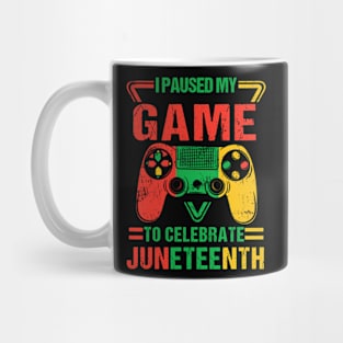 Retro I Paused My Game To Celebrate Juneteenth Gamer Boys Kid Teen Mug